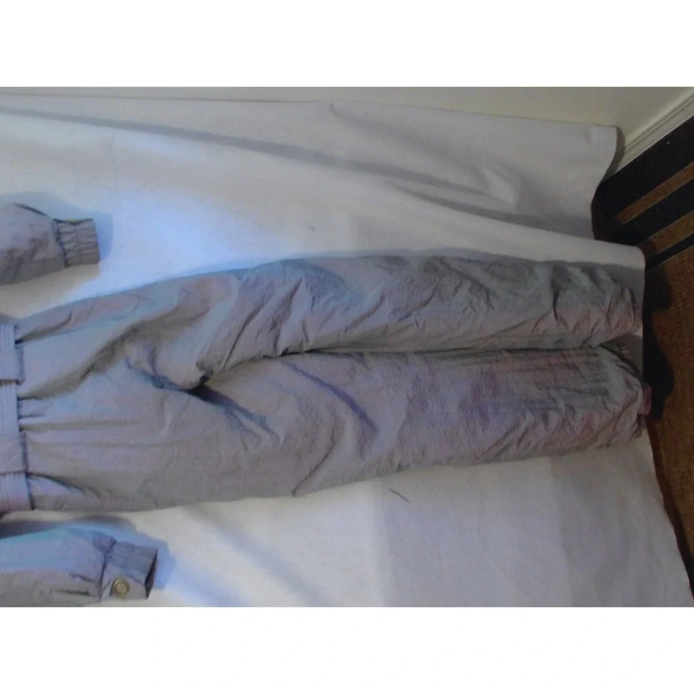 Vintage Head Sports Wear Iridescent Purple Ski Suit Faux‎ Fur Collar Belted 80s